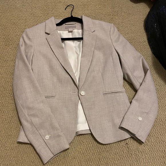 tan textured suit jacket